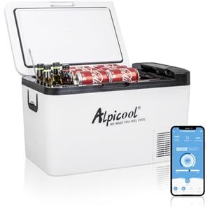 Alpicool K25 Frigorifero per Auto 25 litri circa Mini Frigorifero Portatile Elettrico Congelatore per Auto/RV Camion Barca Campeggio 12/24V DC con Controllo Schermo-touch e LCD Display