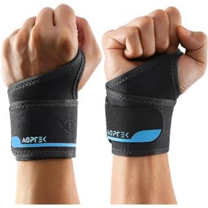 AGPTEK Tutore Polso Supporto Protezione, Fascia Polso per Tunnel Carpale, Polsiera Traspirante per Palestra, Tennis, Lavoro al Computer, 1 Paia