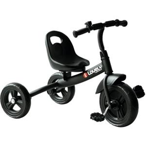 HOMCOM Triciclo per Bimbo con Campanello, Parafango, Ruota Speciale, Nero, 79x50.5x58cm