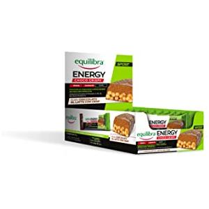 Equilibra Integratori Alimentari, Barretta Energy Choco Crispy, Barretta Energetica con Crisp di Riso Ricoperta di Cioccolato, con Vitamine C, E, B1, B3, B6 e Acido Pantotenico, 24 Barrette da 40 g