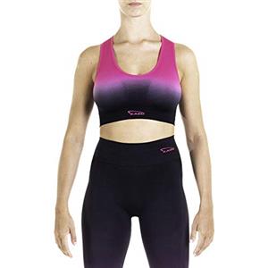 XAED, reggiseno sportivo da donna, colore nero/fucsia, taglia S