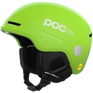 POC POCito Obex MIPS - Leichter und anpassbarer Ski- und Snowboardhelm für Kinder mit RECCO Reflektor, Fluorescent Yellow/Green, XXS (48-52cm)