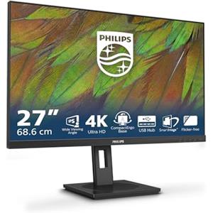 Philips Monitors Philips 27B1N3800 - Monitor Ultra HD da 27 pollici, altezza regolabile, altoparlanti, Adaptive Sync (3840x2160, 60 Hz, 2x HDMI 2.0, 1x DisplayPort 1.4, Hub USB) nero