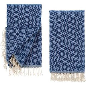 Tuiste Telo Mare Blu Navy, Asciugamani Mare Grande Antisabbia, Asciugamani Spiaggia, 2 Pezzi Telo Mare Spugna, Uomo E Donna Telo Cotone Mare, Sottile Da Viaggio, 100x180cm