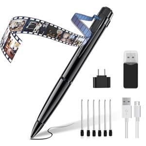 HYVO Telecamera Penna 1080P HD con Registrazione Audio e Video, Mini Videocamera Portatile con OTG e Rilevamento del Movimento, Perfetta per Riunioni, Lezioni e Uso in Ufficio