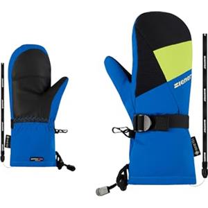 Ziener Lanic Z - Guanti da sci per bambini, per sport invernali, Gore-Tex, scaldamuscoli lunghi, extra caldi, colore nero, blu persiano