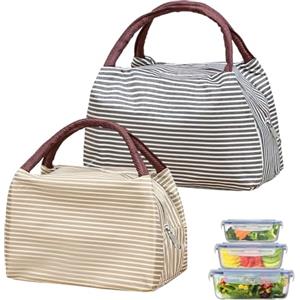 AMONENZ 2 Pezzi Borse Frigo Piccole, Mini Borse Termica, Portatile Borse Termiche Piccole, Pieghevole Borse Porta Pranzo, per Scuola, Ufficio, Picnic e Viaggi