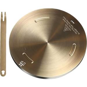Grourarty Grouarty Piastra di distribuzione del calore in acciaio inox, 20 cm, adattatore a induzione, piastra per cottura a gas elettrico, piano cottura a induzione, piastra convertitore con manico