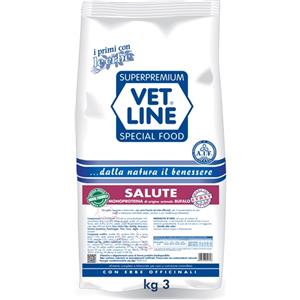 Vet Line Salute Bufalo 3 kg - Mangime Completo per Cani Adulti con 9 Erbe Officinali
