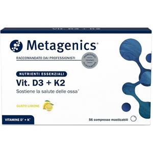 METAGENICS BELGIUM bvba VIT D3 K2 - 56 Compresse Masticabili con Vitamina D3 e K2 per Ossa Normali