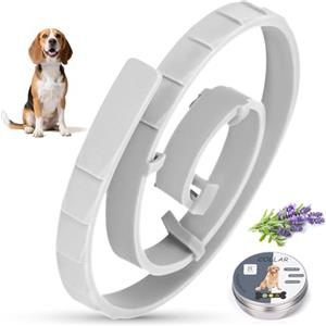 Puqoeuoa Collare Antiparassitario Per Cani, 69cm Impermeabile & Regolabile, Protezione Efficace per 8 Mesi Grigio