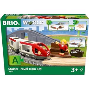 BRIO World — 36079 Passenger Train Starter Set A | Trenino giocattolo in legno composto da 22 pezzi per bambini dai 3 anni in su