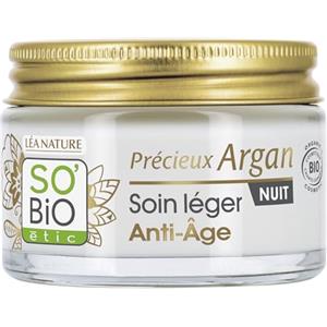So'Bio Étic LÉA NATURE SO Bio Etic | Cura leggera anti-invecchiamento Notte - Prezioso Argan | Liscio & Raffermit | Olio di Argan Bio| Acido Ialuronico | 99% di origine naturale | Made in France| 50 ml
