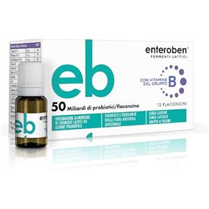 Enteroben - Integratore Alimentare di Fermenti Lattici Ad Azione Probiotica - La Carica Batterica Che Fa La Differenza (50 MLD 10 Flaconcini)