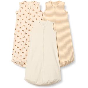 Amazon Essentials Sacco Nanna in Cotone, Coperta Indossabile, 0,5 TOG Unisex Bimbi, Pacco da 3, Avena Puntinato/Righe/Tigrata, 0-6 mesi