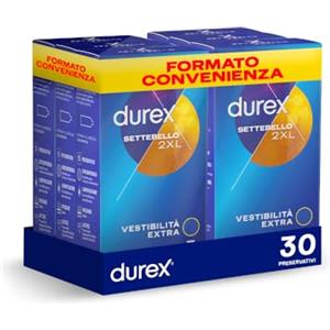 Durex Settebello XXL, Preservativi 2XL, 30 Profilattici