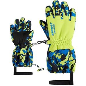 Ziener LEVIO-Z - Guanti da sci/sport invernali per neonato | impermeabili, polsini lunghi, zip lunga, camo Persian Blue, 3
