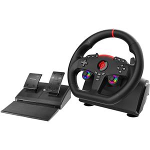 SUBSONIC - Volante Superdrive 270 GT - Volante da corsa LED con doppio stick, rotazione a 270°, con pedali e paddle al volante. Per Switch 2 / Switch, PS4, PC e Xbox - Nero