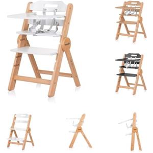 Chipolino seggiolone per bambini in legno Cacao seggiolino per scale poggiagambe, colorazione:bianco