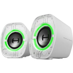 Edifier G1000 II Casse per Computer Gaming, Driver Full-Range da 2,5 Pollici con Bassi Potenziati, Bluetooth 5.4 via USB-C/AUX, 9 Modalità RGB Dinamiche, Compatte per PC/PS5/Switch (Bianco)