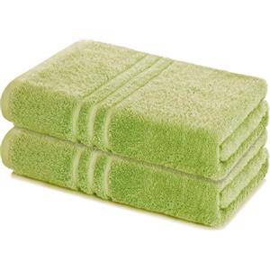 Lavea® Set 2 Asciugamani Bagno 80x200 cm in Spugna 100% Cotone Morbidi e Assorbenti - Ideali come Asciugamani Doccia Grandi e come Asciugamano Palestra - Verde tiglio