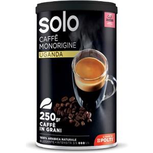 SOLO - Caffè Monorigine Uganda, Caffè in Grani Tostati, 250 g, 100% Arabica Naturale