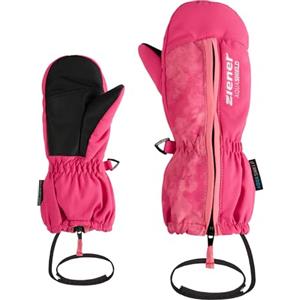 Ziener Langelo-Z - Muffolo da sci/sport invernali per bambini, impermeabile, con zip lunga, rosa pop, 3,5