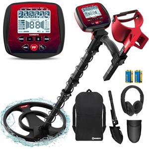 KAIWEETS Metal Detector Professionali, Rilevatore di Metalli Set per Adulti e Principianti, Rilevatore IP68 Impermeabile ad Alta Precisione con 6 Modalità, Chip DSP Avanzato