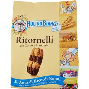 Mulino Bianco Biscotti Frollini Ritornelli con Cacao e Mandorle, Senza Olio di Palma, Colazione Ricca di Gusto, 700 g