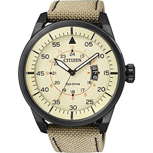 Citizen Orologio da uomo Citizen Eco-Drive Aviator AW1365-19P Sabbia