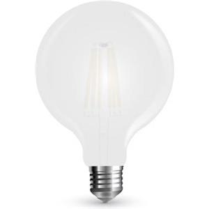 V-TAC Lampadina LED E27 7W Filamento G125 Bianco Freddo 6400K Vetro Smerigliato