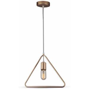 V-TAC Lampadario Pendenti Triangolare E27 in Oro Rosa con Cavo in Tessuto