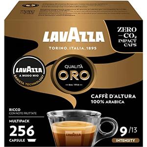 Lavazza, Capsule A Modo Mio Qualità Oro - Caffè d'Altura, Capsule Caffè, con Note di Frutta e Fiori, 100% Arabica, Intensità 9, Tostatura Media, Gusto Corposo e Aromatico, 16 Confezioni x 16 Capsule