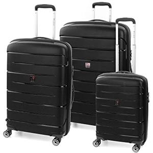 MODO BY RV RONCATO STARLIGHT 2.0 set valigie Grande, Medio e Cabina, con sistema di chiusura TSA - Nero