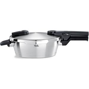 Fissler Vitaquick Grande Pentola a Pressione Grande da 2.5 L, con Diametro da 18 cm, Inserto, Pentola a Vapore in Acciaio Inox, 2 Livelli di Cottura, Prodotto in Germania per Piani Cottura a Induzione