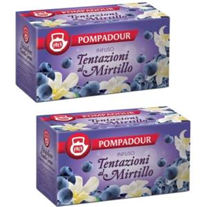 Generico Pompadour 1913 | Infuso Tentazioni al Mirtillo | Mirtilli Neri & Vaniglia per Infuso | Tisana Senza Caffeina - 2 x 20 Bustine di Tè (120 Gr)