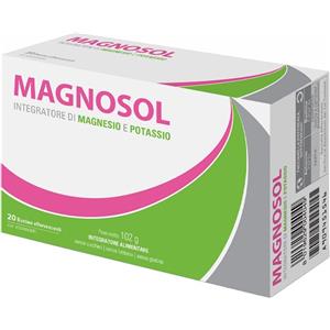 Meda Pharma Magnosol - Integratore di Magnesio e Potassio in 20 Bustine Effervescenti, Senza Zucchero, Lattosio e Glutine