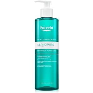 Eucerin DermoPure Clinical Gel Detergente Viso Purificante 400 ml, Detergente schiumogeno viso e corpo senza sapone efficace come struccante, Formula con Acido Salicilico per pelle grassa e acneica