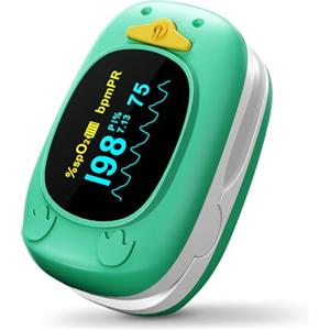 HOLFENRY Paediatric Pulse Oximeter Saturimetro Pediatrico Professionale Certificato per Bambini con Display LED, HOLFENRY Saturimetro Bambini Pediatrico Un Design Carino per Il Monitoraggio Di SpO2