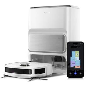 Eureka J12 Ultra Robot Aspirapolvere e Lavapavimenti 5000Pa Doppio Panno Rotante, Autosvuotante/Autolavante/Autoasciugante/Autorigenerante/Autopulente, Evitamento Ostacoli AI 3D, Navigazione LiDAR