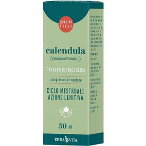 Erba Vita Calendula Estratto Idroalcolico 50ml - Emolliente e Lenitivo per Mucosa Orofarigea e Apparato Digerente