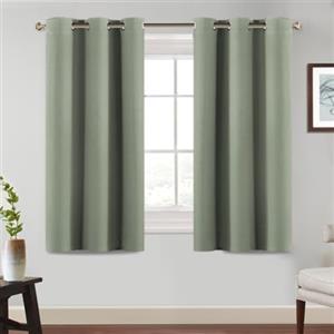 BellaHills Tende Oscuranti per Interni con Anelli 2 Pezzi 117L x 137A cm Tende Termiche per Soggiorno e Camera da Letto per Salotto Moderne Tenda Fonoassorbente, Verde Salvia