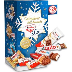 Kinder & Co - Calendario Avvento 2025, 24 Cioccolatini e Snack Assortiti Kinder & Ferrero, Edizione con Due Ricette Speciali, Idea Regalo, Confezione da 295 gr