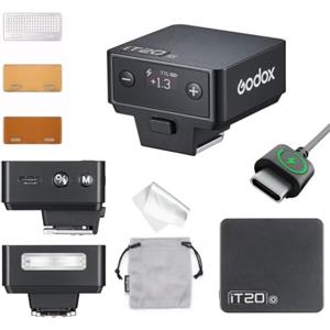 Godox IT20 O Mini TTL Flash, IT20O TTL Speedlite, Compatibile con Olympus E-M1 Pen-F E-M10 II E-PL8 E-M10 III E-P5,Panasonic GH4 100 F1 G85 GX85 LX100 S1 (Nero)