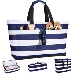 CIRYCASE Borsa Mare Grande con Termica XXL, 54L Borsa da Spiaggia Viaggio Impermeabile, Pieghevole Borsone Mano Tote Bag Multitasche, Borse per Attrezzatura da Nuoto Famiglia/Shopping/Palestra/Vacanze