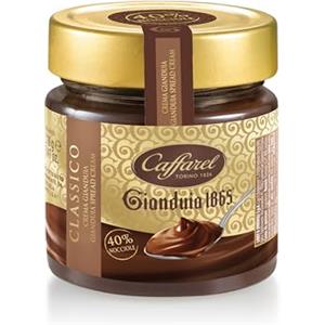 Caffarel Gianduia 1865 Crema Spalmabile Cioccolato Gianduia con 40% di nocciole italiane IGP, in vetro 210g