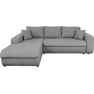 LOUNGITUDE UsineStreet - Divano angolare Suzie convertibile in tessuto, angolo sinistro, colore: Grigio