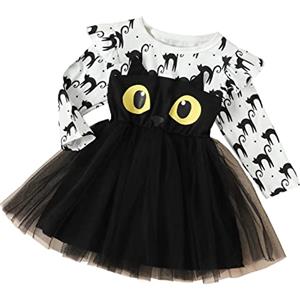 Generico Vestiti Halloween Bambina 1 Anno Vestiti Streghetta Halloween Costume Travestimento Zucca Costumi Halloween Neonati Pipistrello Vestito Fantasma Vampiro Costumi Malefica Abbigliamento Halloween