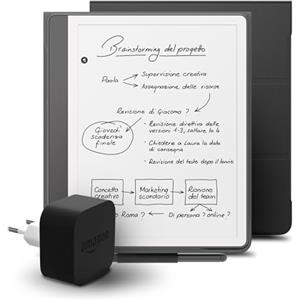 Amazon Kindle Scribe (versione 2024) 32 GB, una custodia in pelle Amazon Premium e un alimentatore Amazon Powerfast da 9 W