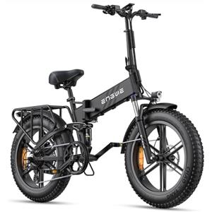 Fafrees Bicicletta Elettrica Pieghevole con 52V 16Ah, Ruote Fat 20 x4 e Autonomia Fino a 110km，Sospensione Completa, 8 Velocità, Ideale per Città e Montagna，ENGWE ENGINE PRO 2.0 (Nero)